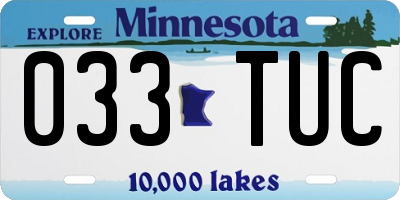 MN license plate 033TUC