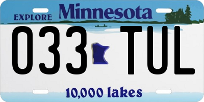 MN license plate 033TUL