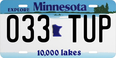 MN license plate 033TUP