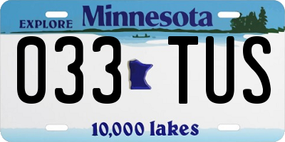 MN license plate 033TUS