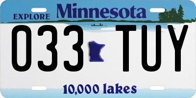 MN license plate 033TUY