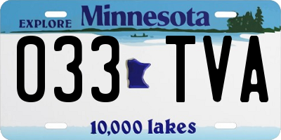 MN license plate 033TVA