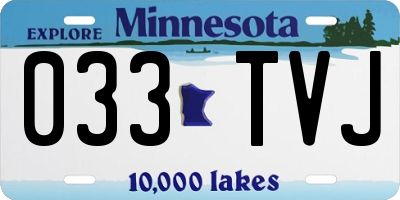 MN license plate 033TVJ