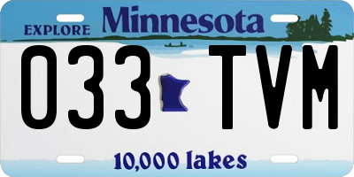MN license plate 033TVM