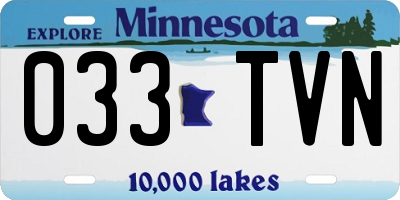 MN license plate 033TVN