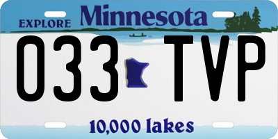 MN license plate 033TVP