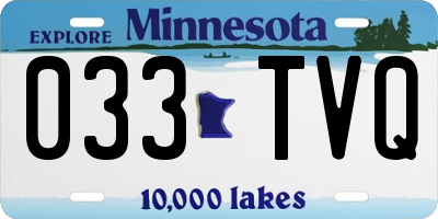 MN license plate 033TVQ