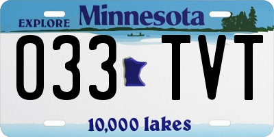 MN license plate 033TVT