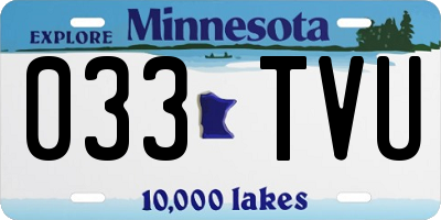 MN license plate 033TVU