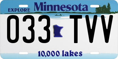 MN license plate 033TVV
