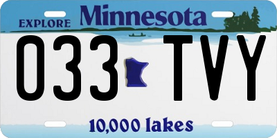 MN license plate 033TVY