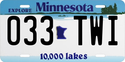 MN license plate 033TWI