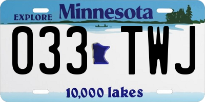 MN license plate 033TWJ