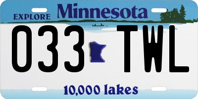 MN license plate 033TWL