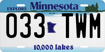MN license plate 033TWM