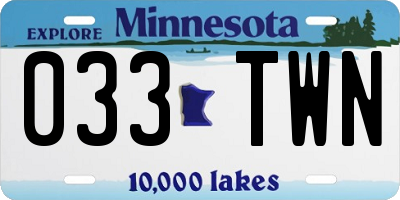 MN license plate 033TWN