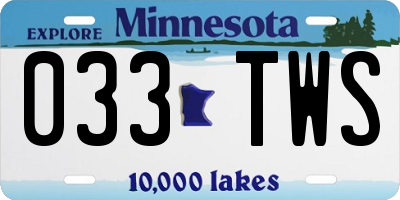 MN license plate 033TWS