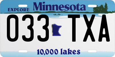 MN license plate 033TXA