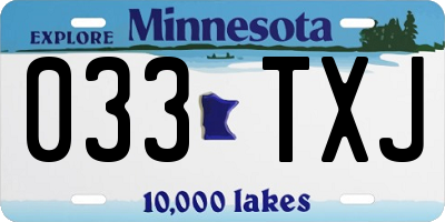 MN license plate 033TXJ