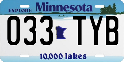 MN license plate 033TYB