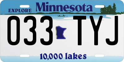 MN license plate 033TYJ