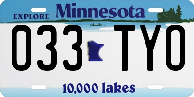 MN license plate 033TYO