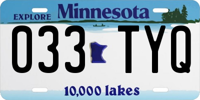 MN license plate 033TYQ