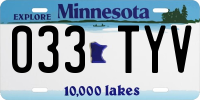 MN license plate 033TYV