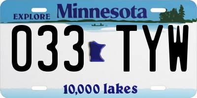 MN license plate 033TYW