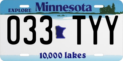 MN license plate 033TYY