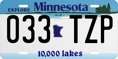 MN license plate 033TZP