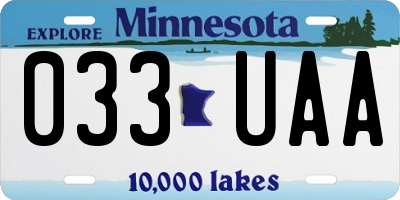 MN license plate 033UAA