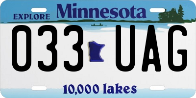 MN license plate 033UAG
