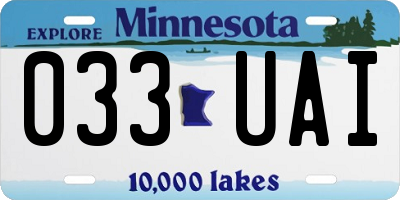 MN license plate 033UAI