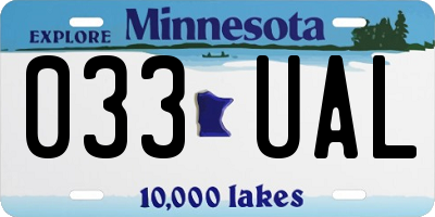 MN license plate 033UAL