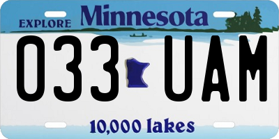 MN license plate 033UAM