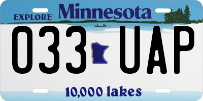 MN license plate 033UAP