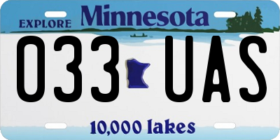 MN license plate 033UAS