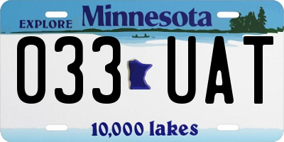 MN license plate 033UAT