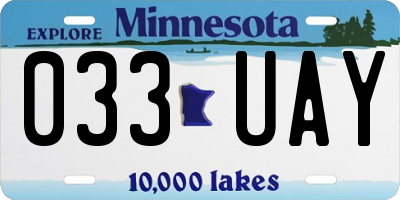 MN license plate 033UAY