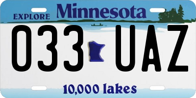 MN license plate 033UAZ