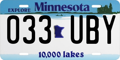 MN license plate 033UBY