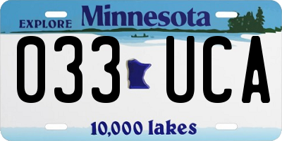 MN license plate 033UCA