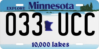 MN license plate 033UCC