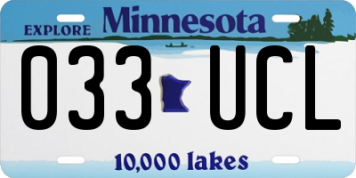 MN license plate 033UCL