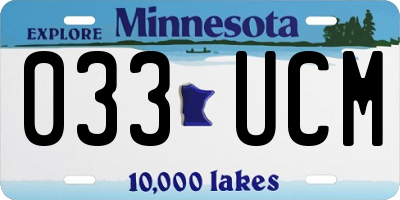 MN license plate 033UCM