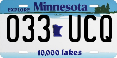 MN license plate 033UCQ