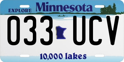 MN license plate 033UCV