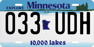 MN license plate 033UDH
