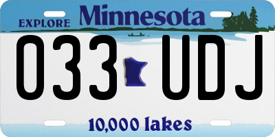 MN license plate 033UDJ